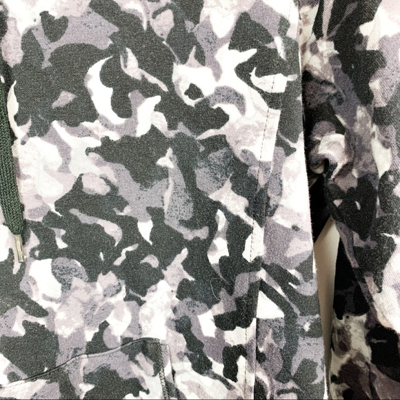 Grey & Black Camo Athletic Zip Up Hoodie - Picture 3 of 9